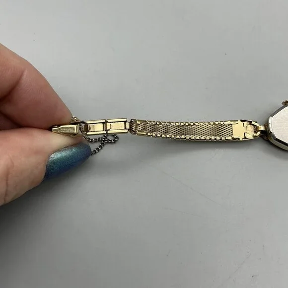 Vintage Caravelle Womens Watch 15mm White Dial Gold Tone Manual Wind 6.5" - Picture 11 of 14